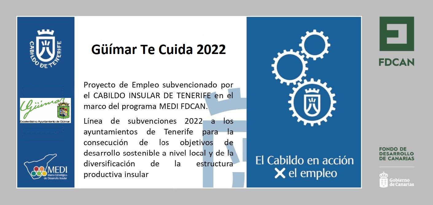 ANUNCIO APROBACIÓN BASES SELECCIÓN PROYECTO GÜÍMAR TE CUIDA 2022