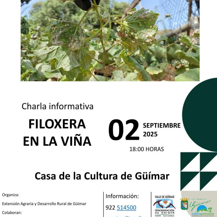Charla técnica-divulgativa: La filoxera de la vid y estrategias de prevención en el Valle de Güímar